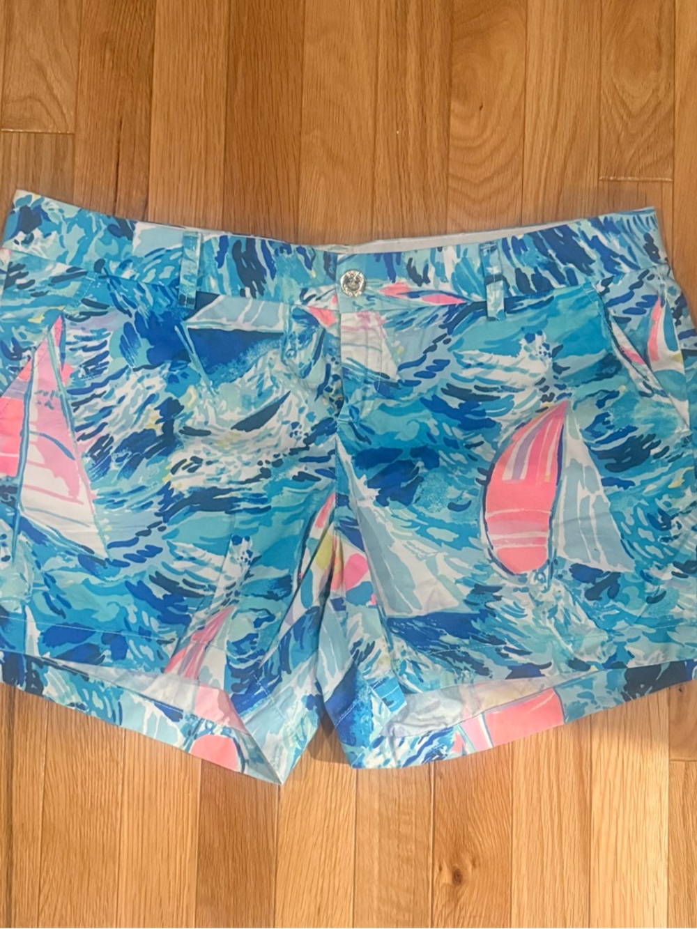 Lilly Pulitzer Blue & Pink Sailboat Print Shorts
